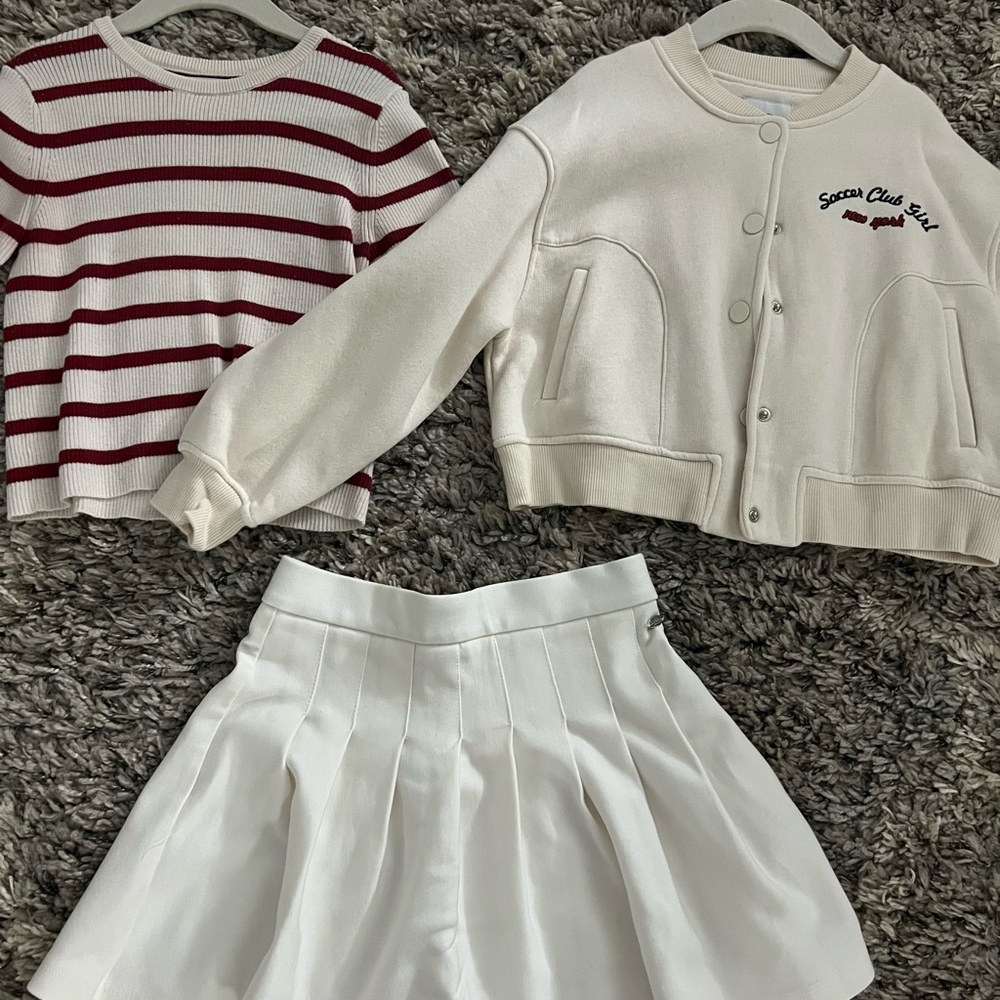 Zara Cream and Red Kids Outfit Set
